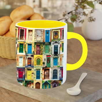 Chillaao colourful Darvaja  Yellow Mug