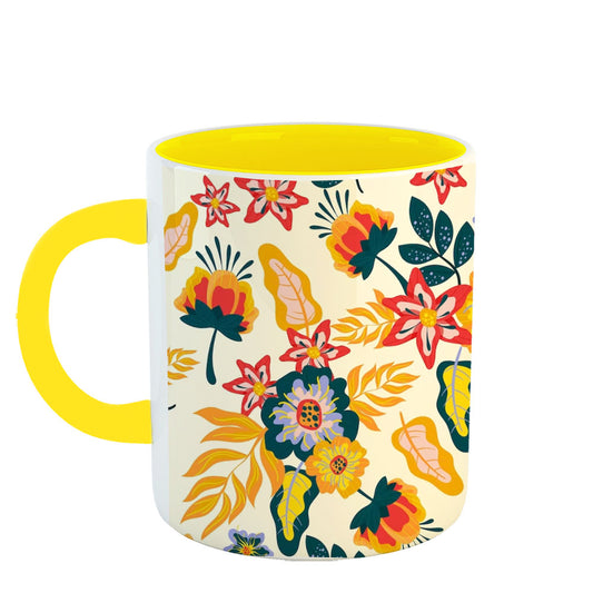 Chillaao Handpainted chitra Yellow Mug