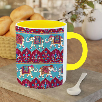 Chillaao Hathi printed design  Yellow Mug