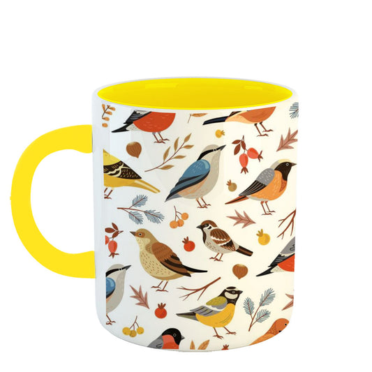 Chillaao panchi pattern Yellow Mug