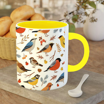 Chillaao panchi pattern Yellow Mug