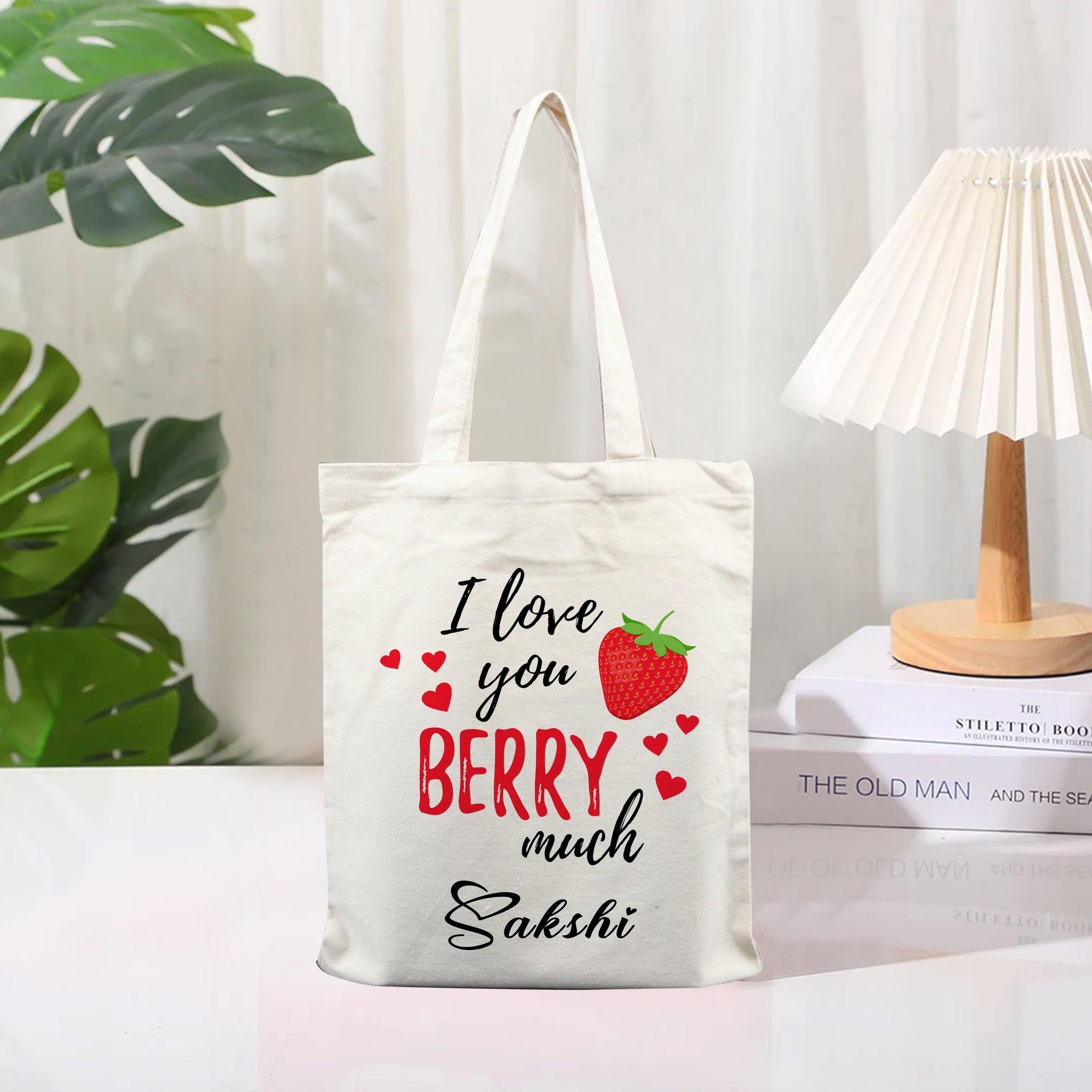 Chillaao Personalized I love you Berry  much Tote Bag