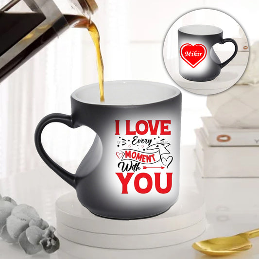 Chillaao Personalized I love you Every Movement Heart Cut Magic Mug