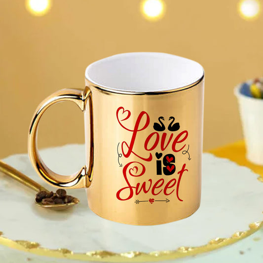 Chillaao  Love is Sweet & You are One Golden & Silver Plated Combo Mug