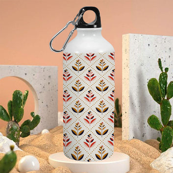 Flower Pattern Single Walled Water Bottle 600ml