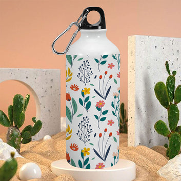 FloralPattern SingleWalled WaterBottle 600ml