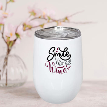 Smile There's Wine Stainless Steel Wine Mug 350ml(12oz)