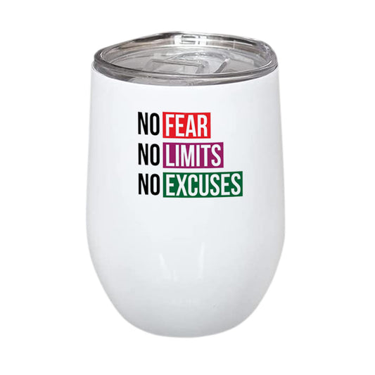 No Fear, No Limit Stainless Steel Wine Mug 350ml(12oz)