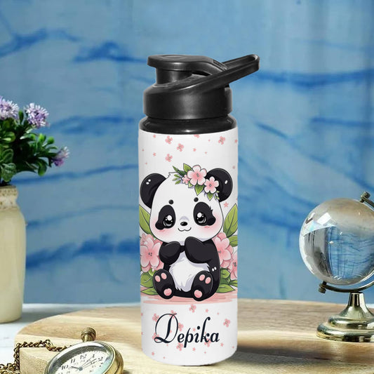 Chillaao Personalized BB8 _ Cute Panda Sitting on the Floor Sipper Bottle