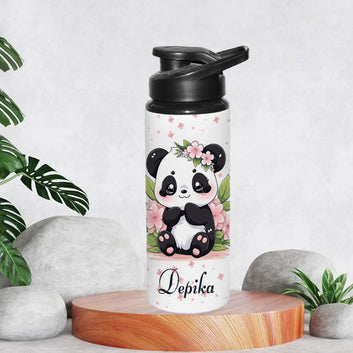 Chillaao Personalized BB8 _ Cute Panda Sitting on the Floor Sipper Bottle