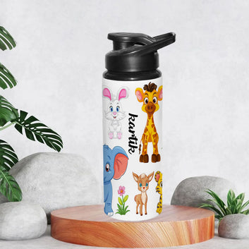 Chillaao Personalized BB8 _  Cute wild Animals Sipper Bottle