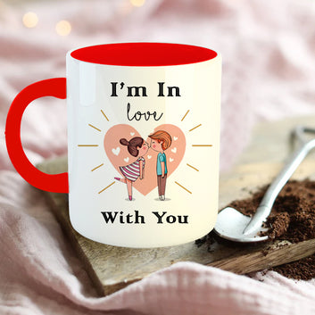 Chillaao Personalized I m Love With you Coffee Mug With Heart Coaster