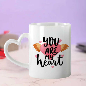 Chillaao Personalized You are My Heart Heart Handle White Mug
