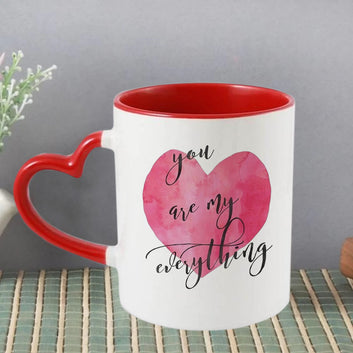 Chillaao Personalized Heart Handle Mug