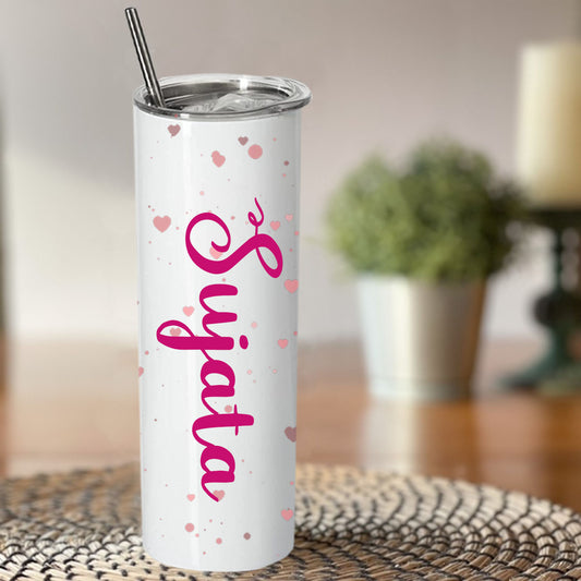 Chillaao Personalized Love you with all my heart Skinny Tumbler
