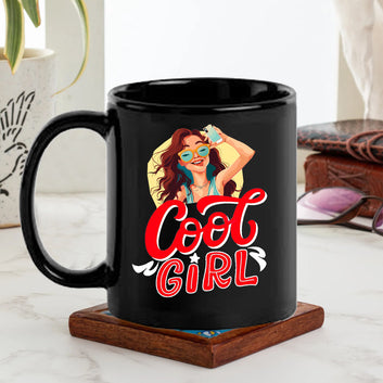 Cool Girl Black Mug