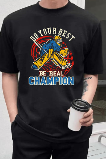 Chillaao  Do Your Best Be The Real Champion Oversize T- Shirt