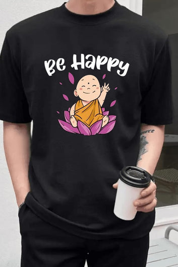 Chillaao Be Happy Buddha Oversize T- Shirt