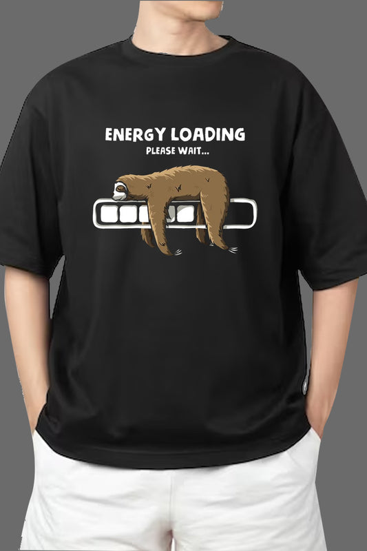 Chillaao Energy Loading Please Wait Oversize T- Shirt