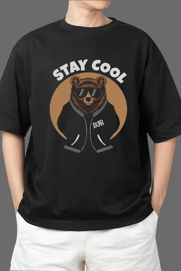 Chillaao Stay Cool Panda Oversize T- Shirt