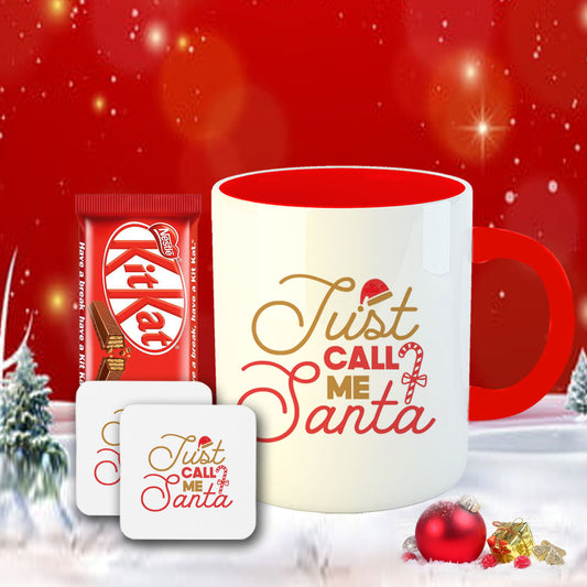 Chillaao Just Call Me Santa Coffee Mug With Coaster