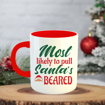 Chillaao The Most Likely To Pull Santa's Beard Coffee Mug With Coaster