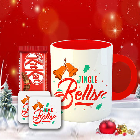 Chillaao Jingle Bells Coffee Mug With Coaster