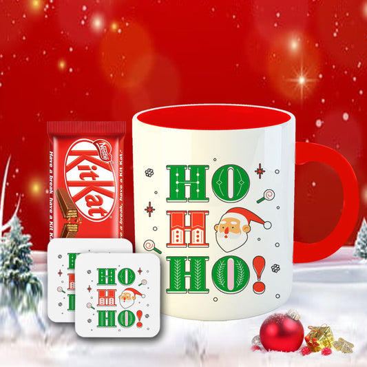 Chillaao HO HO HO Coffee Mug With Coaster