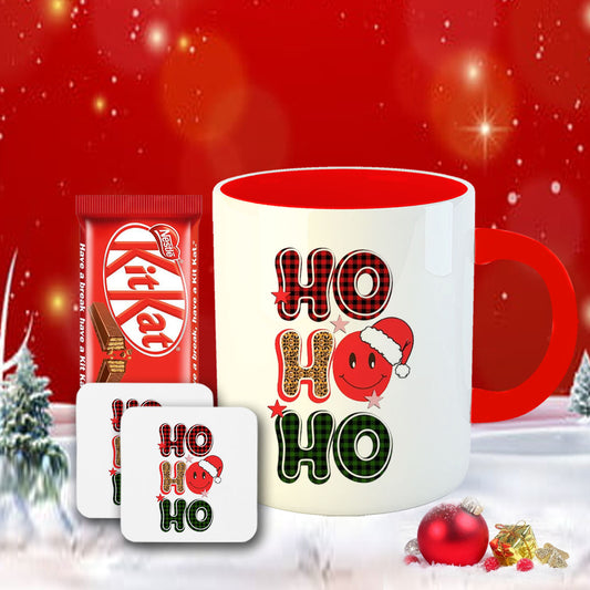 Chillaao HO HO HO Coffee Mug With Coaster