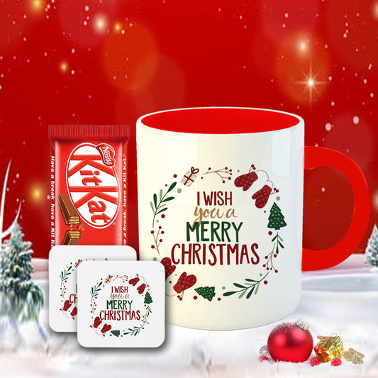 Chillaao I Wish You A Merry Christmas  Coffee Mug With Coaster