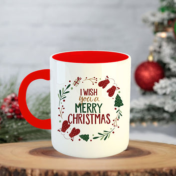 Chillaao I Wish You A Merry Christmas  Coffee Mug With Coaster