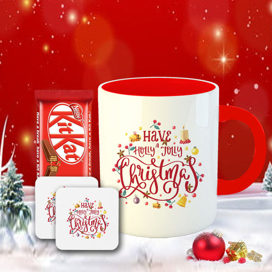 Chillaao Have Holly Jolly Christmas Coffee Mug With Coaster