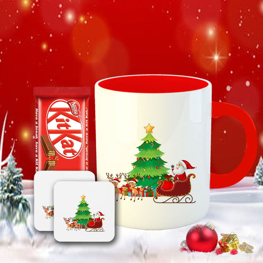 Chillaao Merry Christmas Coffee Mug With Coaster