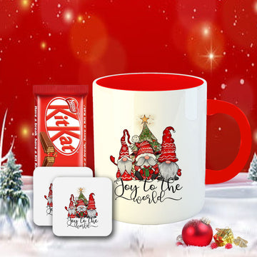 Chillaao Joy To The World Coffee Mug With Coaster