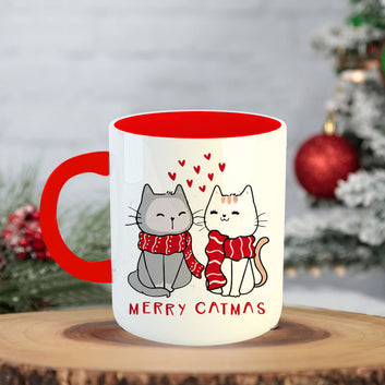 Chillaao Merry Catmas Coffee Mug With Coaster