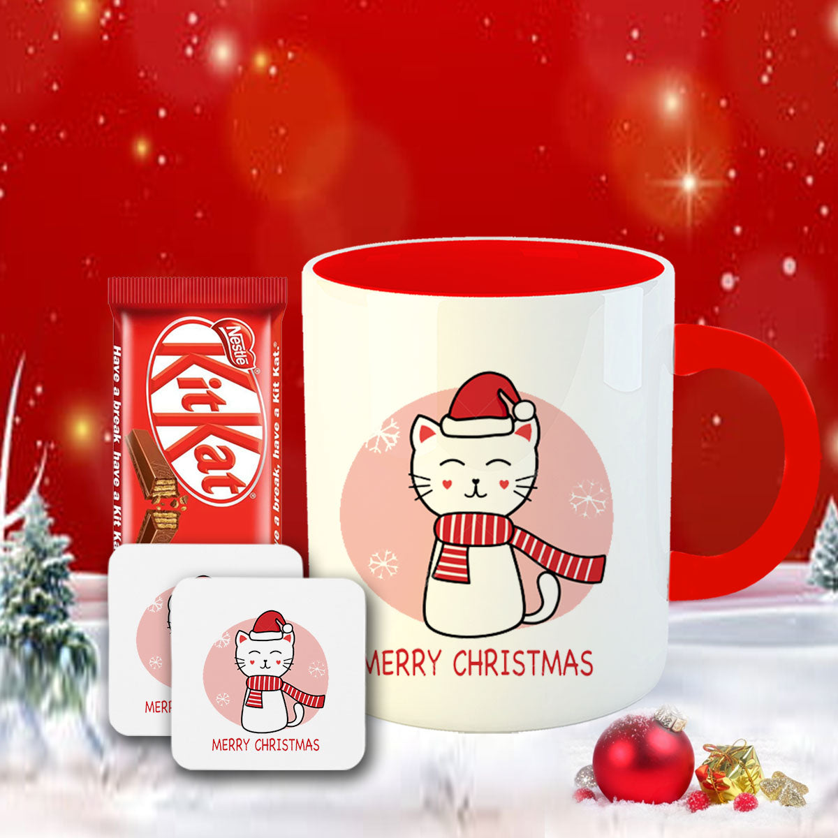 Chillaao Merry Christmas Coffee Mug With Coaster