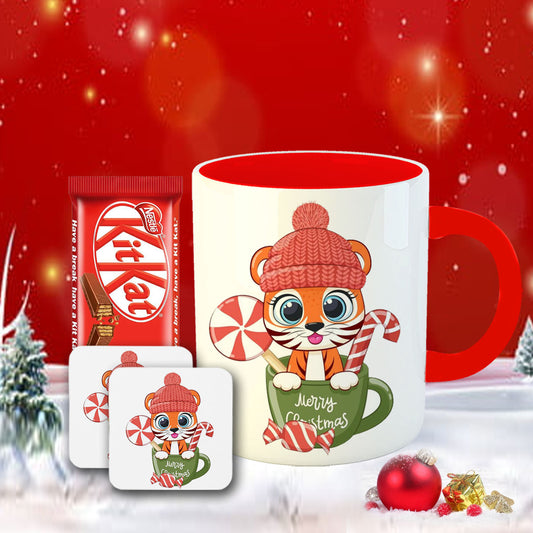 Chillaao Merry Christmas Coffee Mug With Coaster