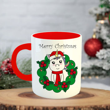 Chillaao Unicorn Wreath Coffee Mug With Coaster