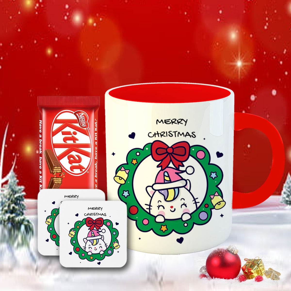 Chillaao Merry Christmas Coffee Mug With Coaster