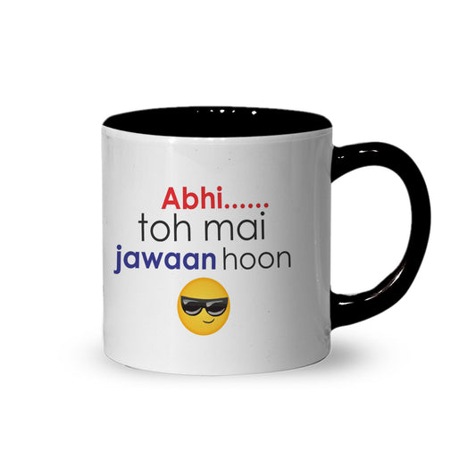 Abhi toh me jawan hu Inner Color Black Tea Mug 180ml