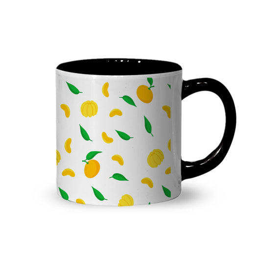 Lemon Pattern Inner Color Black Tea Mug 180ml