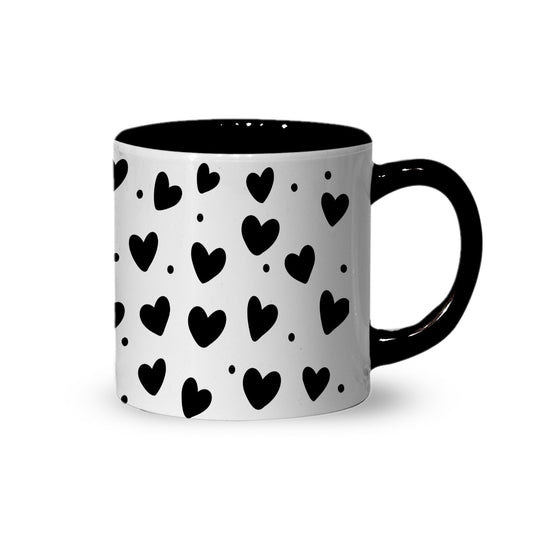 Little Hearts Inner Color Black Tea Mug 180ml
