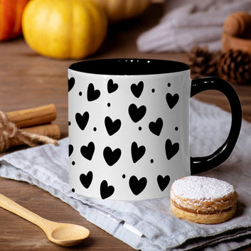 Little Hearts Inner Color Black Tea Mug 180ml