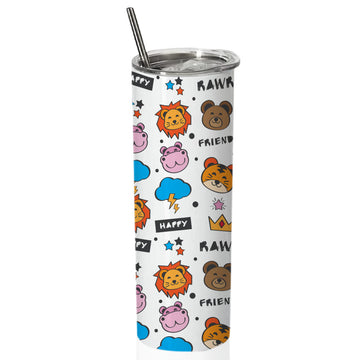 Chillaao happy animals friends  skinny tumblers