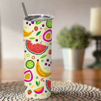 Chillaao creative colorful fruity pattern skinny tumblers