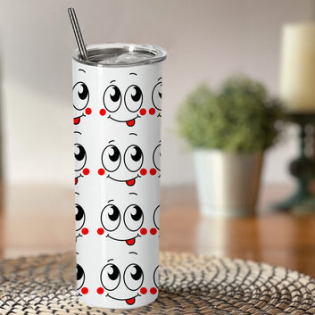 Chillaao colorful doodle animal pattern skinny tumblers