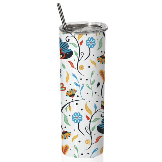 Chillaao colorful floral and leaves print  skinny tumblers