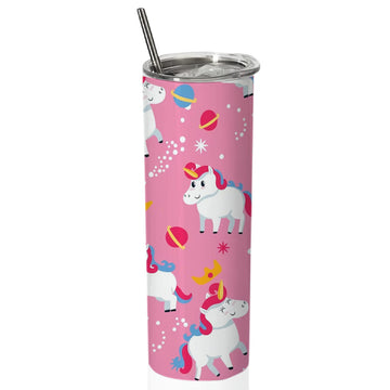 Chillaao unicorn pattern skinny tumblers