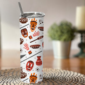 Chillaao  pattern with african ethnic elements  skinny tumblers