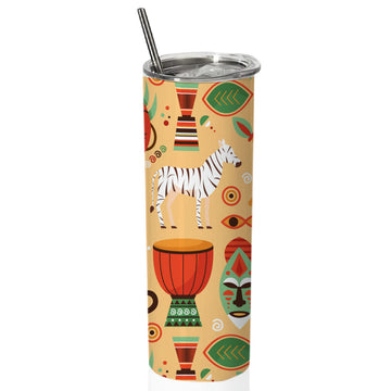 Chillaao African pattern design  skinny tumblers